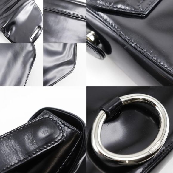Prada One Shoulder Patent Leather Black Women's Shoulder Bag - Picture 8 of 10